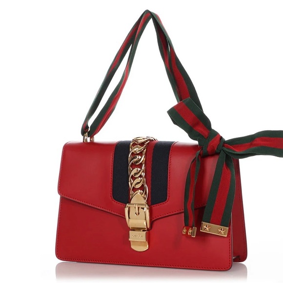 Gucci Red Leather Sylvie Shoulder Bag ✨LIKE NEW✨ - Picture 7 of 16